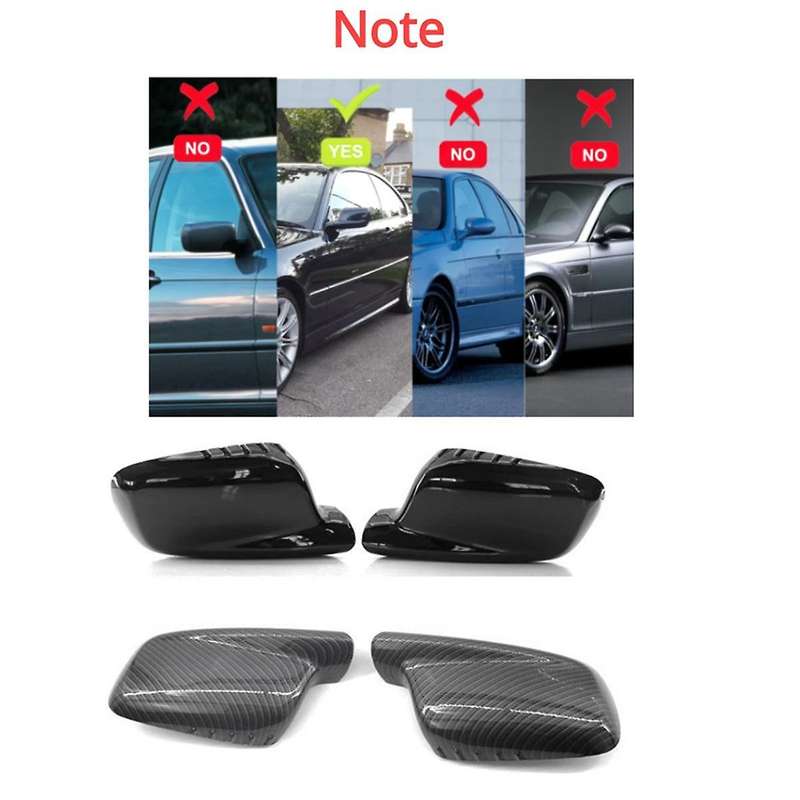 Bright Black Side Rearview Mirror Cover for 3 7 Series E46 E65 E66 E67 745i 750i 760li 730li