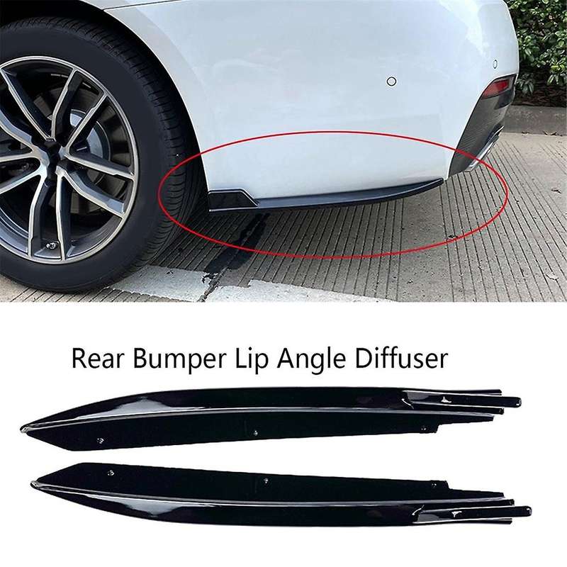 Bright Black Rear Bumper Lip Angle Diffuser Splitter Spoiler Protector for - 5 Series G30 525i 530i