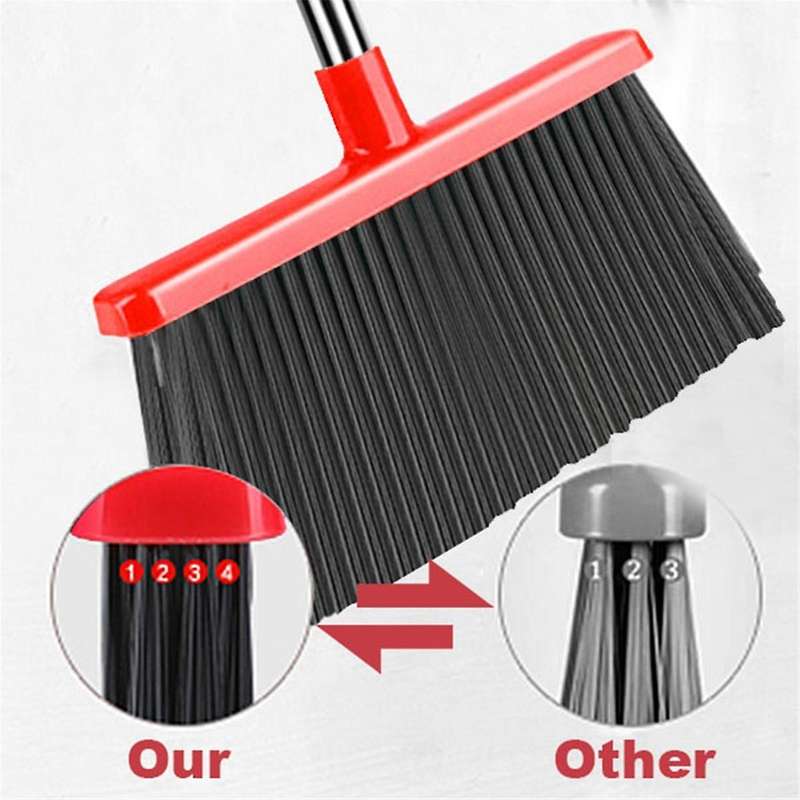 Broom and Dustpan Set Self-Cleaning with Dustpan Teeth Indoor&Outdoor Sweeping for Pets Home Garbage