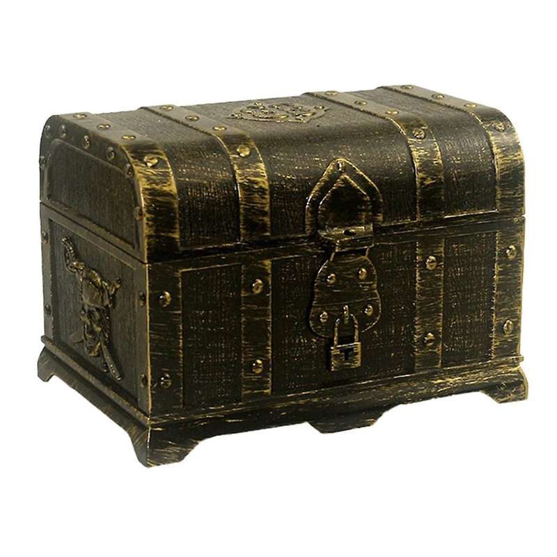 Bronze Square Cover Hunt Pirate Hidden Box Plastic Decorative House Game for Kids Retro Party Decora