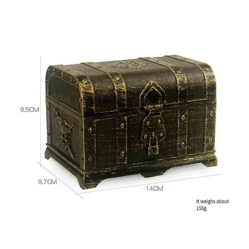 Bronze Square Cover Hunt Pirate Hidden Box Plastic Decorative House Game for Kids Retro Party Decora