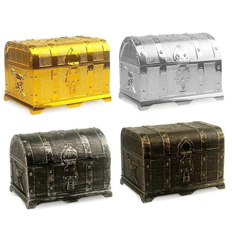 Bronze Square Cover Hunt Pirate Hidden Box Plastic Decorative House Game for Kids Retro Party Decor