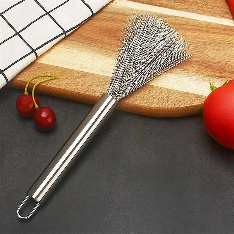 Brush for Kitchen Stainless Steel Wire and Handle with Hang Hook Scrub Dish Pot Stove Plate