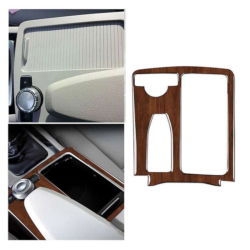 Brown Wood Grain Gear Shift Panel Trim for W204 2007-13 W212 10-12