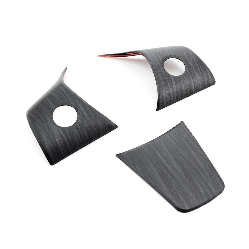 Brushed Wood Grain Steering Wheel Protective Frame Patch Trim for Model Y