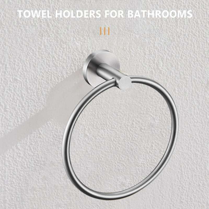 Brushed Toilet Paper Holder and Hand Towel Ring Bathroom Hardware Accessories Set Bathroom Holder