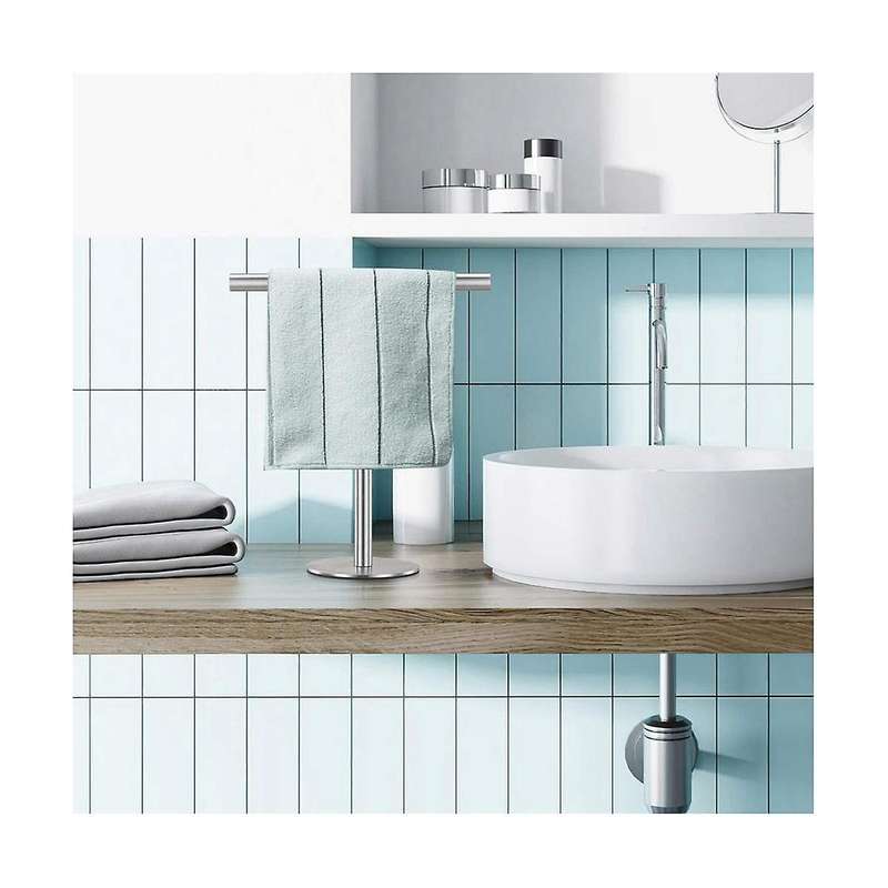 Brushed Finish Standing Towel Rack, Heavy Duty Base, Stainless Steel T-shaped Hand Towel Stand For