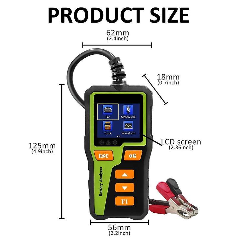 BT-30 Battery Tester Load Tester Car Battery Tester Digital Car Battery Analyzer for Most Batteries