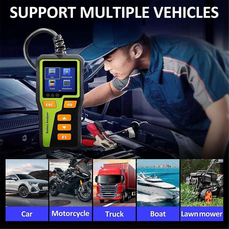 BT-30 Battery Tester Load Tester Car Battery Tester Digital Car Battery Analyzer for Most Batteries
