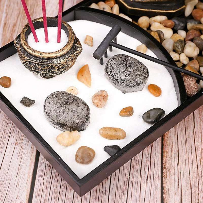 Buddha Statues and Table Candle Holder , Garden Decoration with Sand and Stone Incense Burner