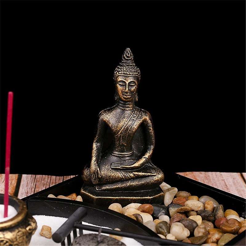 Buddha Statues and Table Candle Holder , Garden Decoration with Sand and Stone Incense Burner