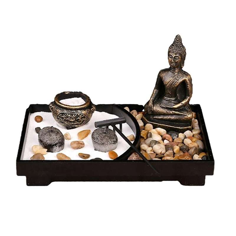 Buddha Statues and Table Candle Holder , Garden Decoration with Sand and Stone Incense Burner