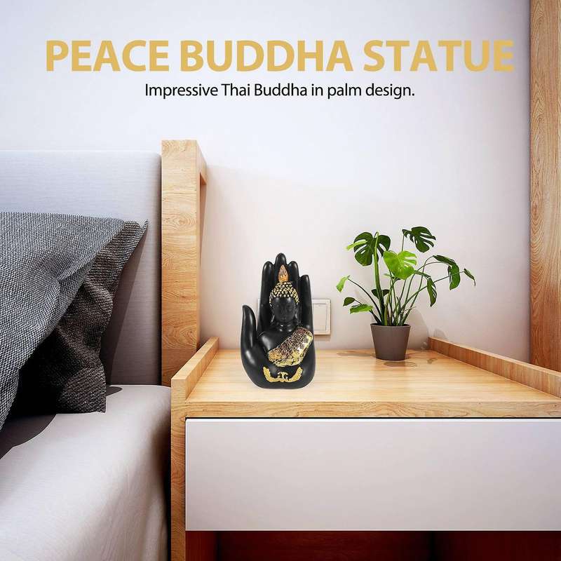 Buddha In The Palm Statue Figurine, Buddha Sculpture-indoor/outdoor Decor for Garden,patio,porch Y