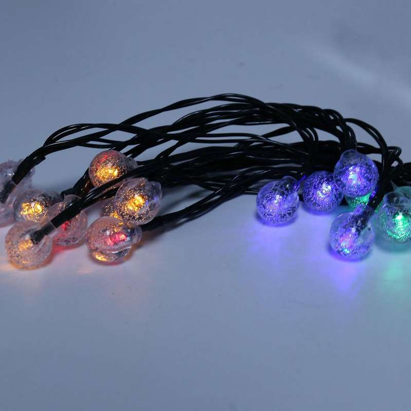 Bubble Ball Pendant LED Solar String Light Crystal Globe LED Lights for Garden Fence