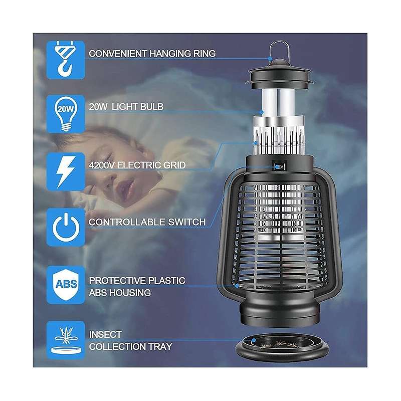Bug Zapper Outdoor Powerful Electric Fly Traps Outdoor for Patio Backyard and Home Zapper Bug Zappe