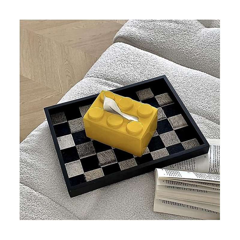 Building Blocks Tissue Box, Tissue Paper Box Ceramic Tissue Box Ornaments for Napkin Facial Paper To