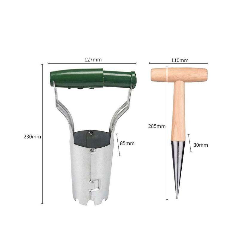 Bulb Planter with Depth Hand Dibber Garden Tool, Seed Planter Tool with Depth for Planting Steel