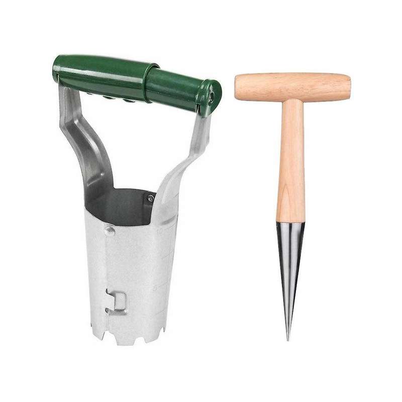 Bulb Planter with Depth Hand Dibber Garden Tool, Seed Planter Tool with Depth for Planting Steel