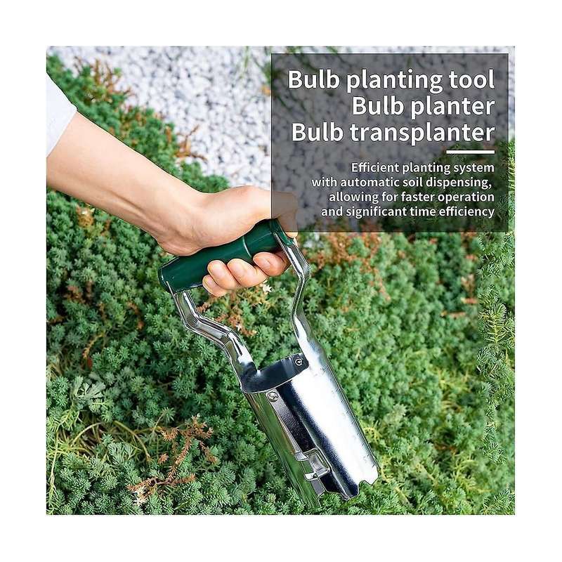 Bulb Planter with Depth Hand Dibber Garden Tool, Seed Planter Tool with Depth for Planting Steel