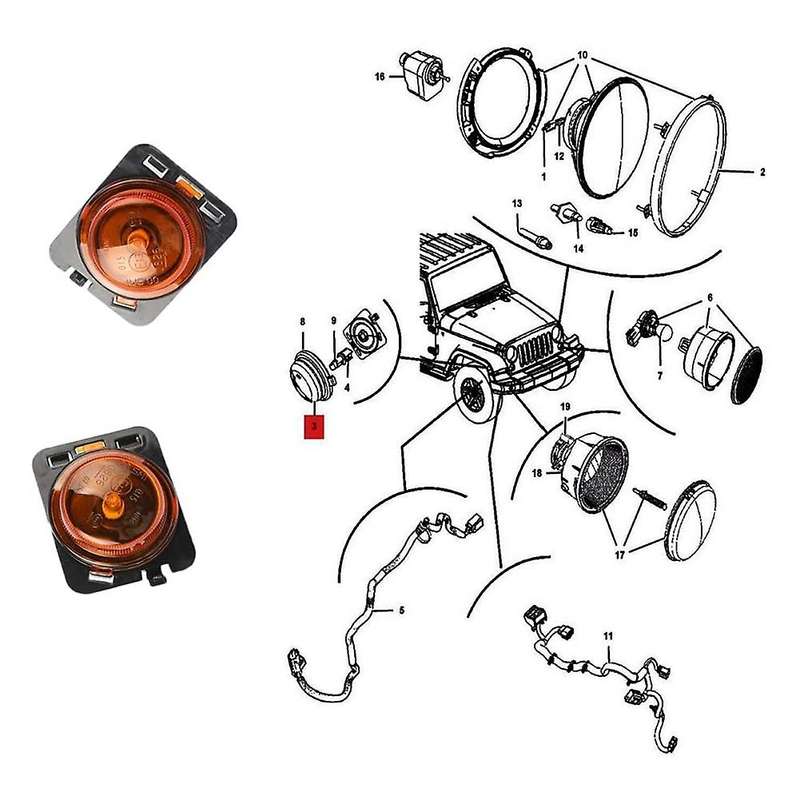 Bulbs Side Front Lamp Turn Signal Light for Wrangler-JK 2007-2015 Halogen Marker Side Lamp Clearance