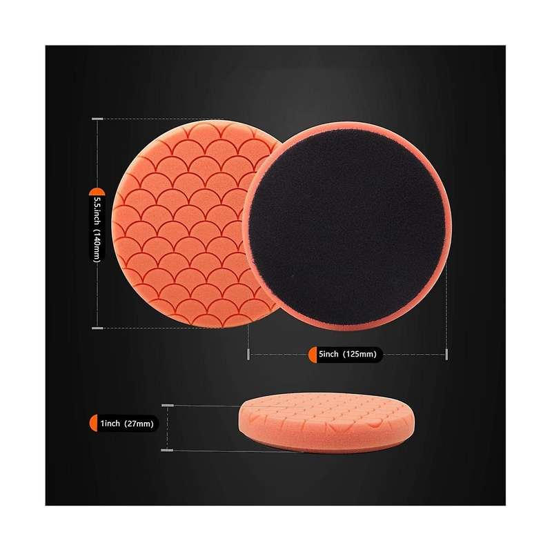 Buffing Polishing Pads, 7Pc 5.5 Inch Face for 5Inch 125mm Backing Plate Buffing Sponge Pads Cutting