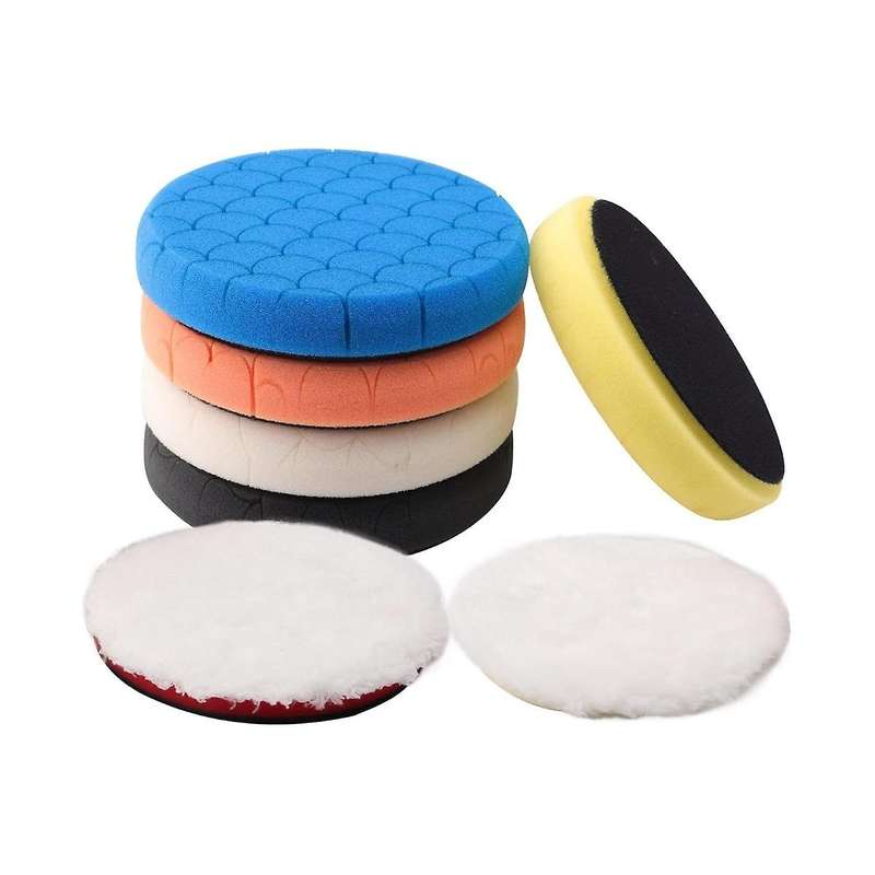 Buffing Polishing Pads, 7Pc 5.5 Inch Face for 5Inch 125mm Backing Plate Buffing Sponge Pads Cutting