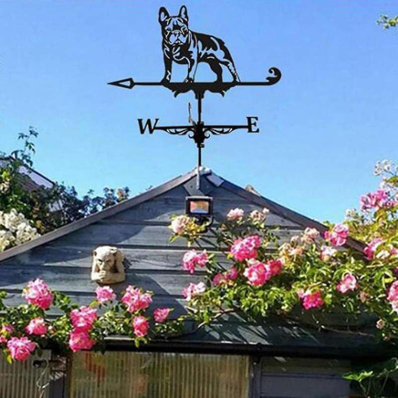 Bulldog Weathervane Vane Stainless Steel Spray Paint Outdoor Villa Rooftop Roof Ornaments