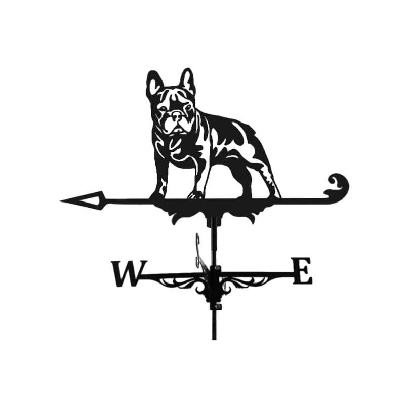 Bulldog Weathervane Vane Stainless Steel Spray Paint Outdoor Villa Rooftop Roof Ornaments