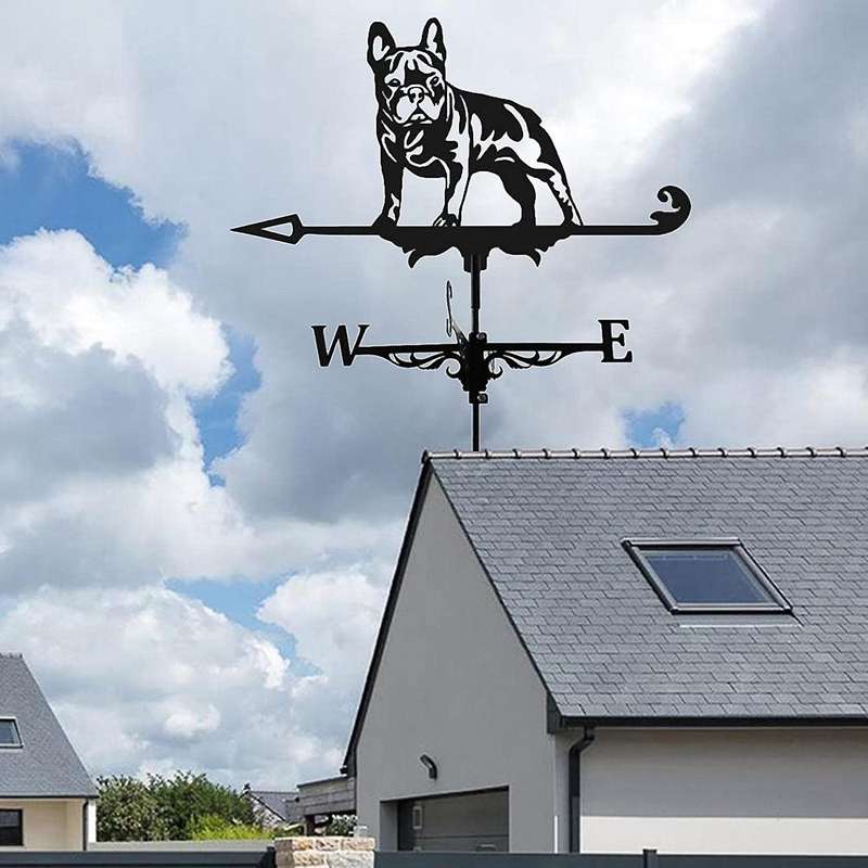 Bulldog Weathervane Vane Stainless Steel Spray Paint Outdoor Villa Rooftop Roof Ornaments