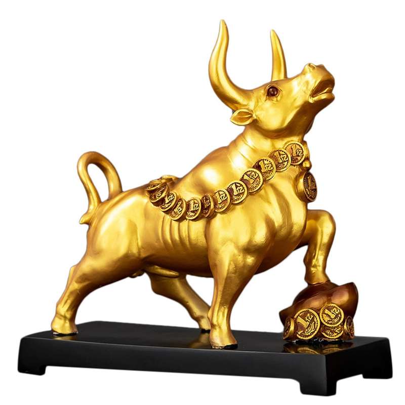 Bull Resin Statue Decoration Suitable for Bedroom Living Room Decoration Study Wine Cabinet Office A