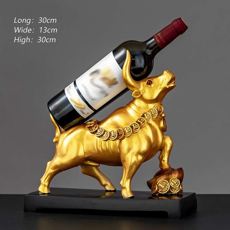Bull Resin Statue Decoration Suitable for Bedroom Living Room Decoration Study Wine Cabinet Office A
