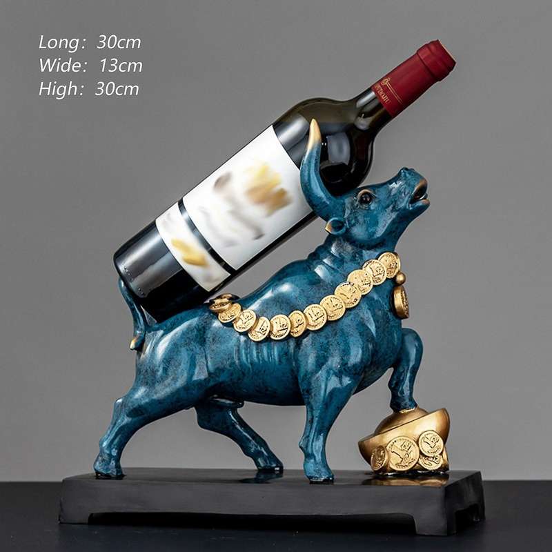 Bull Resin Statue Decoration Suitable for Bedroom Living Room Decoration Study Wine Cabinet Office A
