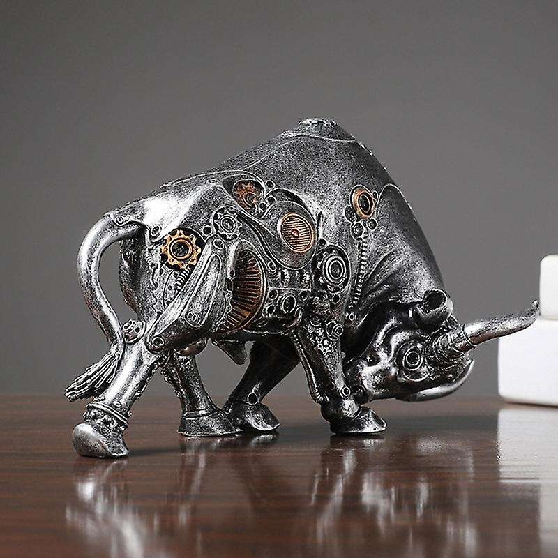 Bullfight Mechanical Cow Figurines for Interior Decoration Desk Accessories Statue Decorative Orname