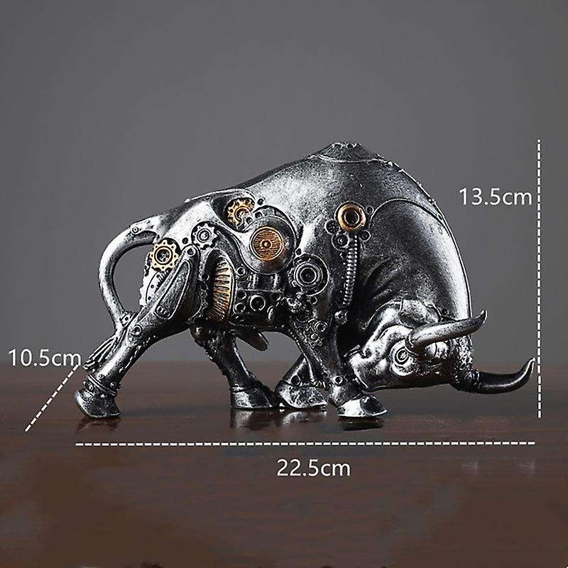 Bullfight Mechanical Cow Figurines for Interior Decoration Desk Accessories Statue Decorative Orname