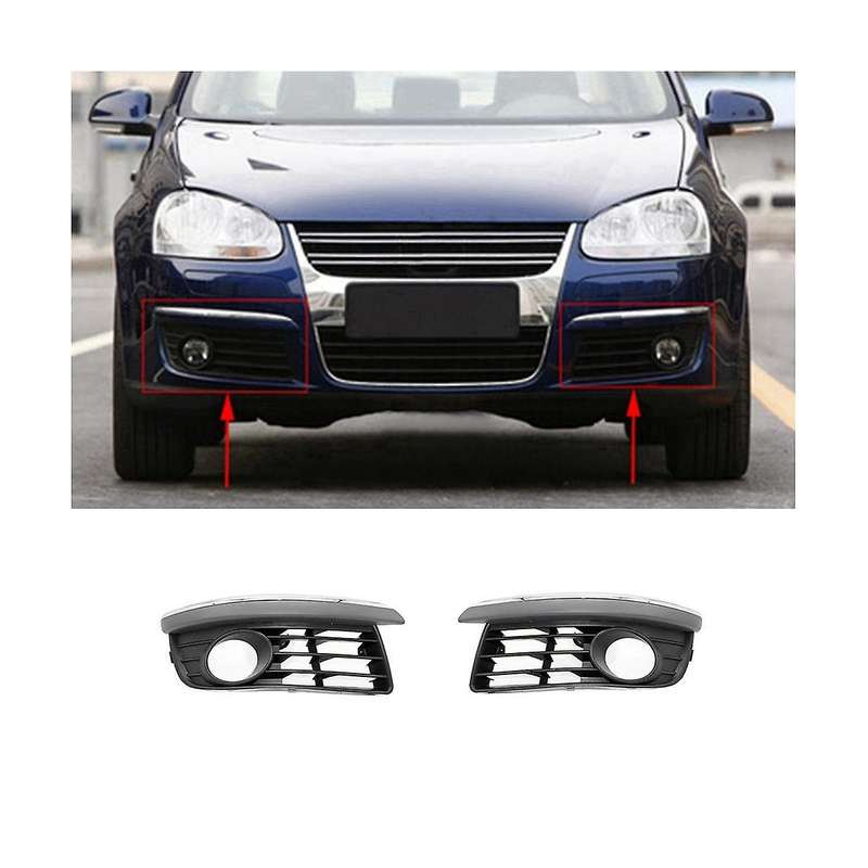 Bumper Fog Light Chrome Grille Fog Light Cover Fog Light Grille Car for V Mk5 1k0853665a 1k0853666a