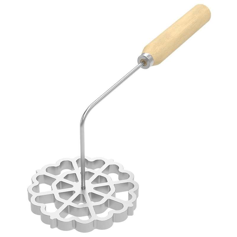 Bunuelos Mold with Wooden Handle, Aluminum Bunuelos Cookie Maker Mold, Detachable Rosette Maker Rose
