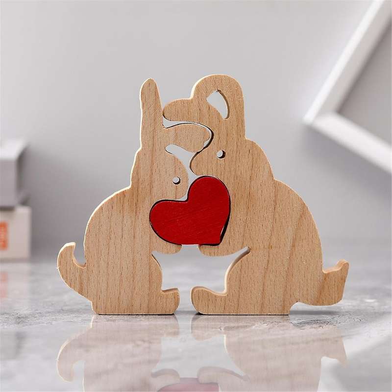 Bunny Figurines, Anniversary Creatives Gift, Wooden Rabbit Statue Spring Decoration