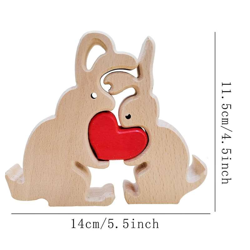 Bunny Figurines, Anniversary Creatives Gift, Wooden Rabbit Statue Spring Decoration