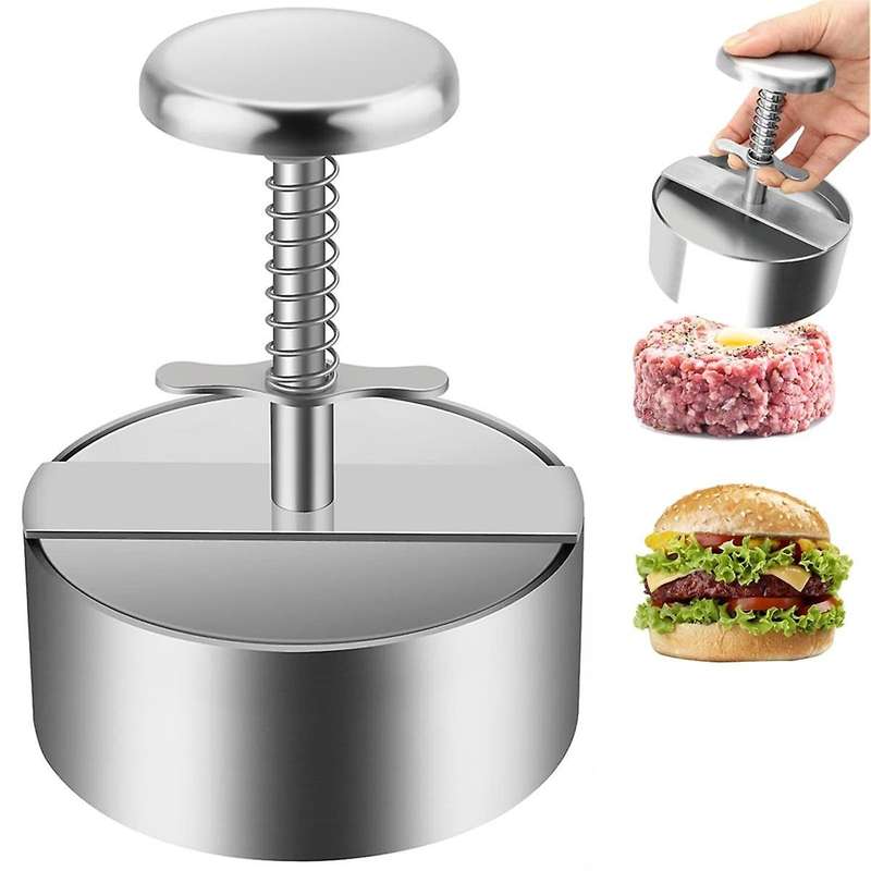 Burger Press- 5.5-Inch Grill Burger Smasher Hamburger Patty Maker Stainless Steel Meat Grinder for P