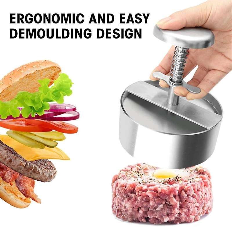 Burger Press- 5.5-Inch Grill Burger Smasher Hamburger Patty Maker Stainless Steel Meat Grinder for P