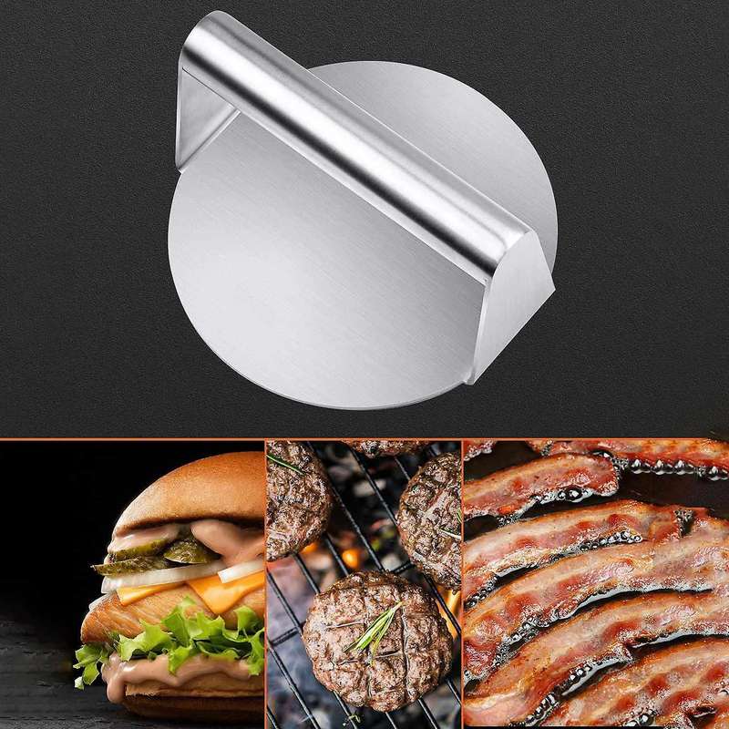 Burger Press,Round Smash Burger Press,Griddle Accessories Kit for Grill, Hamburger Patty Maker and