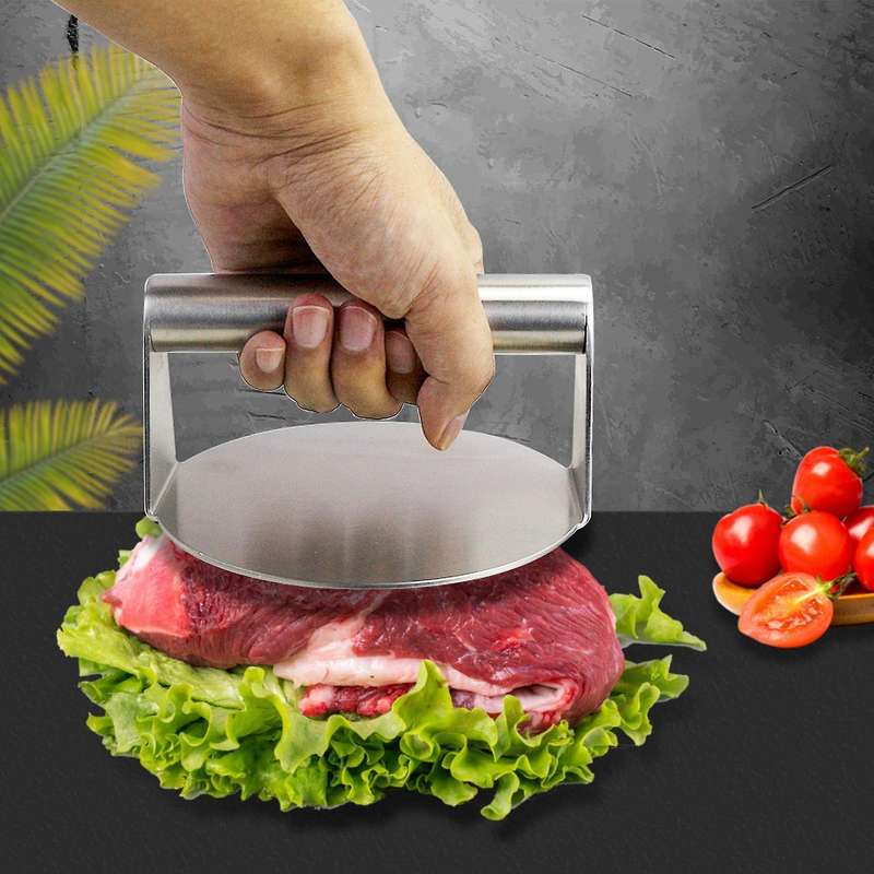 Burger Press,Round Smash Burger Press,Griddle Accessories Kit for Grill, Hamburger Patty Maker and