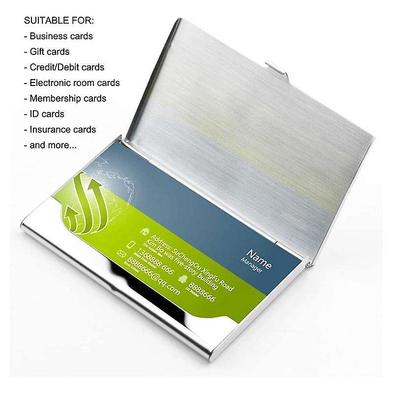 Business Card Cases 4 Pack , Stainless Steel Storage Holders Pocket Cases for ID Cards Credit Cards