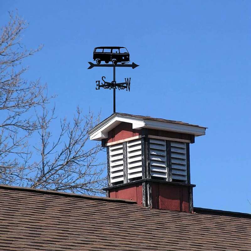Bus Weathervanes, Professional Measuring Tools Weather Vane for Roof Mounted, Retro Outdoor Garden S