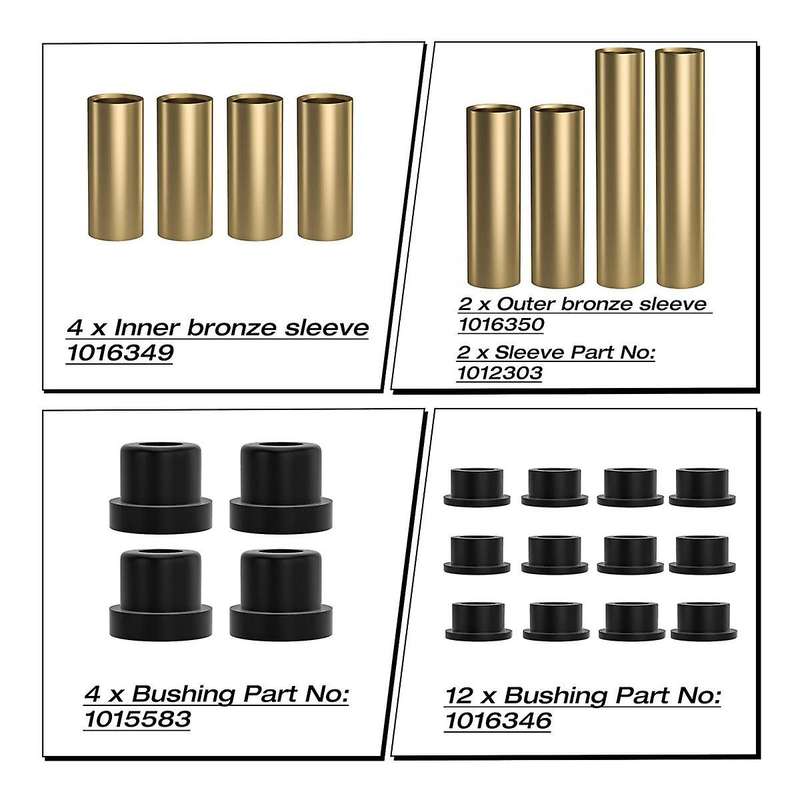 Bushing Kit Front Leaf Spring & Upper A Arm Suspension Bushings and Sleeves for Club Car Golf Cart