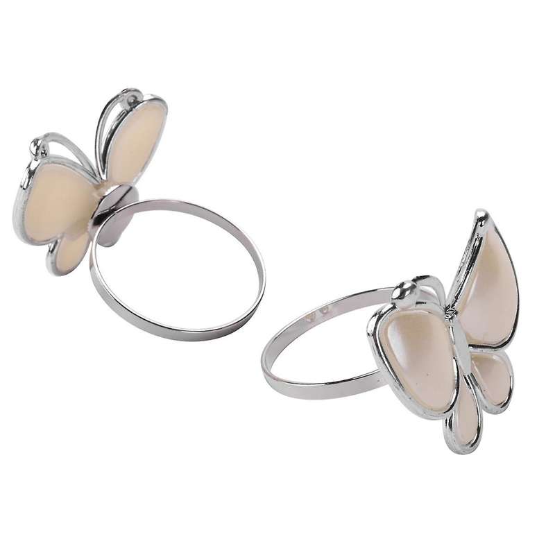 Butterfly Napkin Rings Set of 12,Silver Napkin Ring for New Year,Easter,Christmas,Holiday,Hotel, an