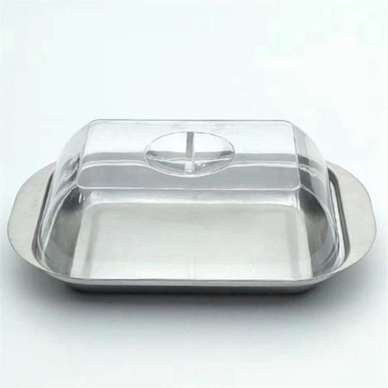 Butter Container - White Butter Fridge Storage Container Butter Storage Box,Metal Butter Box with L