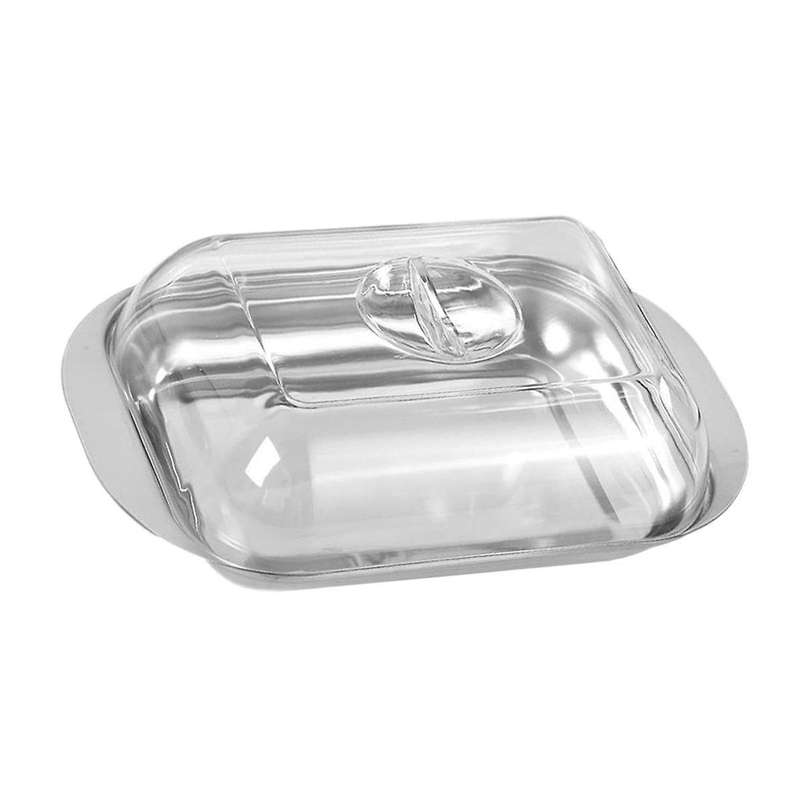 Butter Container - White Butter Fridge Storage Container Butter Storage Box,Metal Butter Box with L