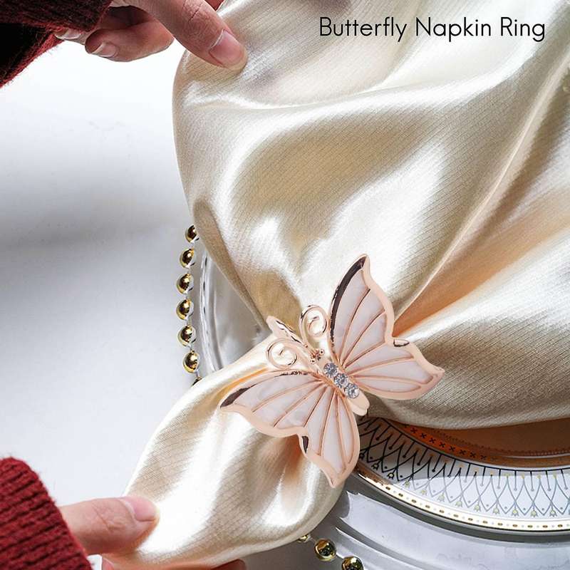 Butterfly Napkin Rings 4 for Family Gathering, Dinner, Wedding Decoration, Christmas, Table Decorat