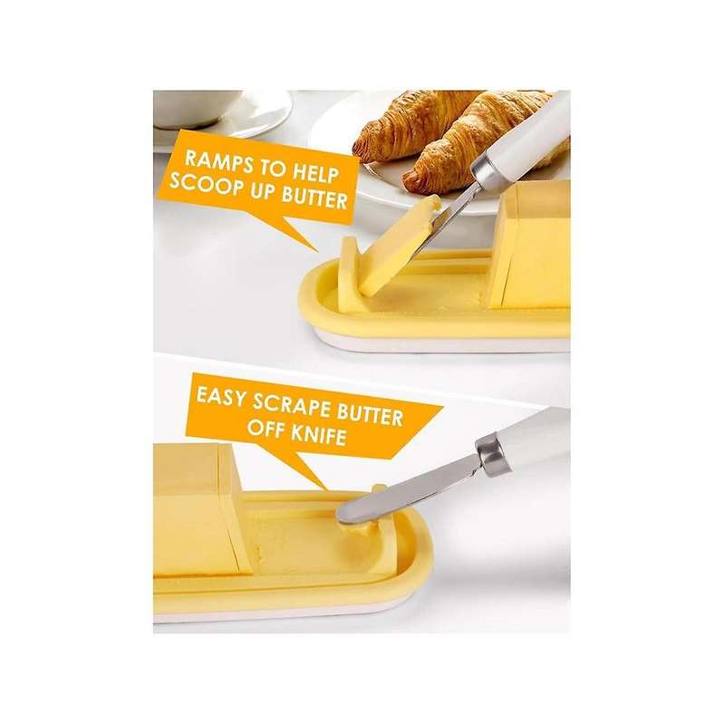 Butter Dish with Clear Lid, Butter Container Holds for Countertop, Unbreakable Butter Keeper for Hom